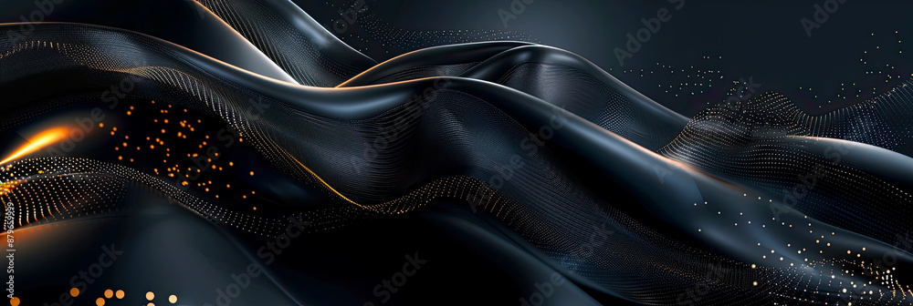 Naklejka premium 3D futuristische Wellen. Moderne Strukturen in Wellenform als Hintergrund für neue Technologien