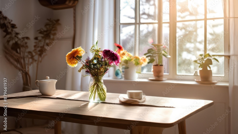 table with flowers table with flowers