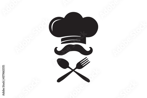 chef hat with knife and fork
