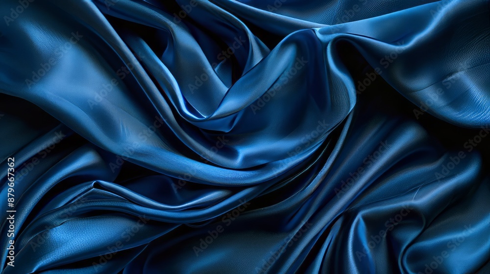 Dark blue silk background Dark blue silk background