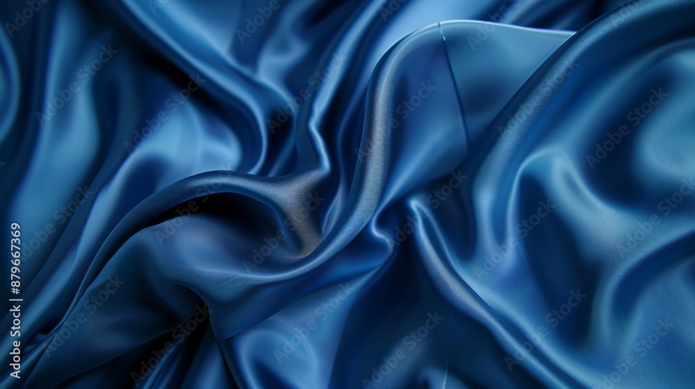 Dark blue satin fabric background Dark blue satin fabric background