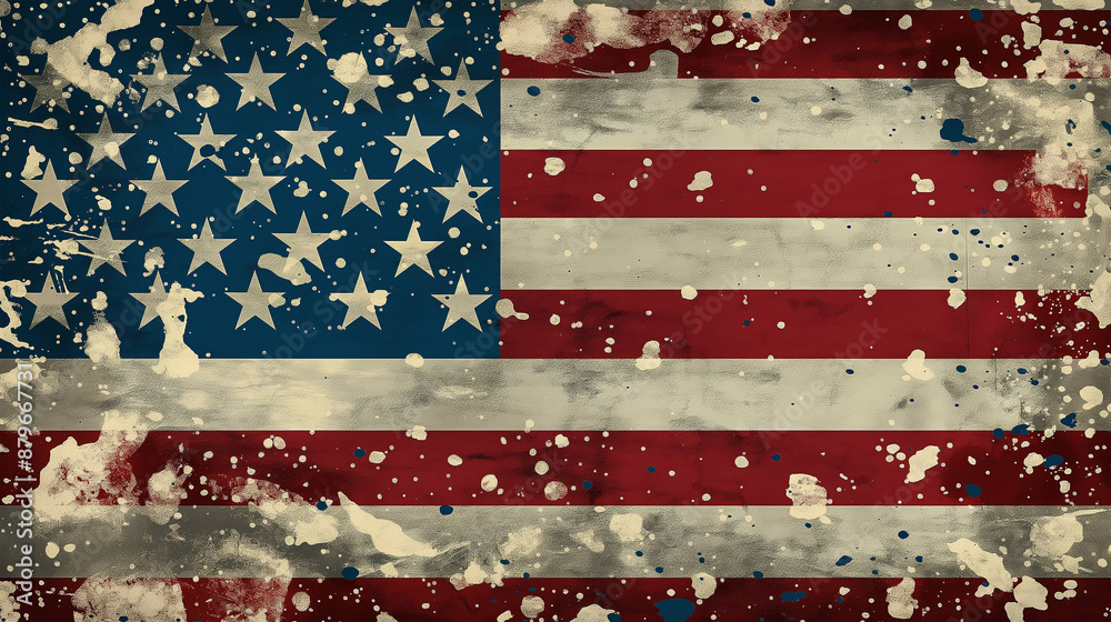American flag isolation, Illustration American flag isolation, Illustration