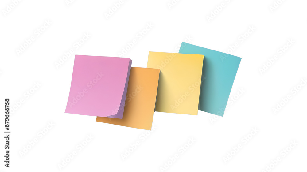 A set of colorful sticky notes A set of colorful sticky notes