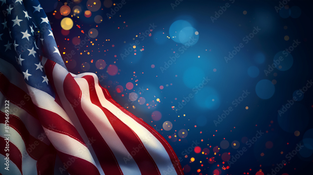 Fototapeta premium American flag isolation, Illustration