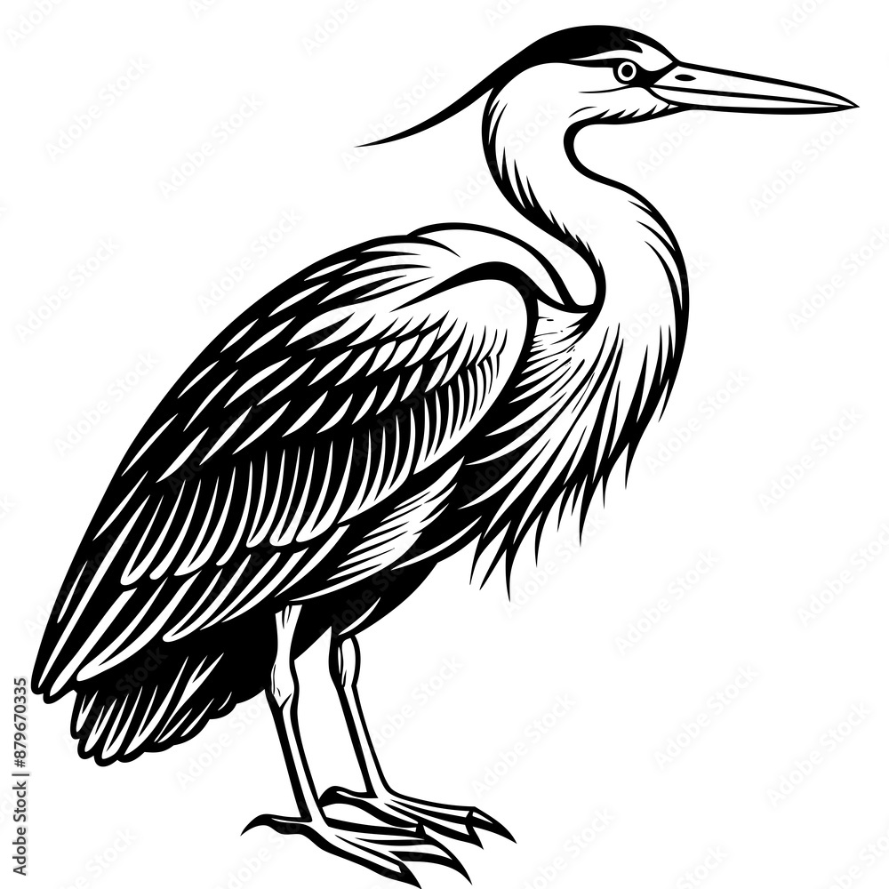 Fototapeta premium grey heron vector design 