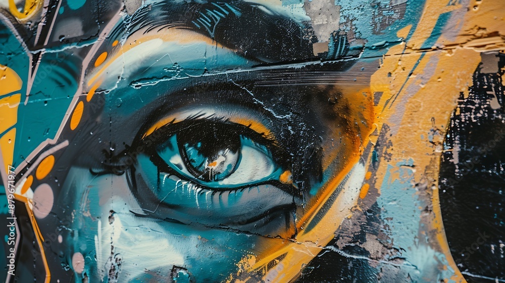 Graffiti detail Street art : Generative AI Graffiti detail Street art : Generative AI