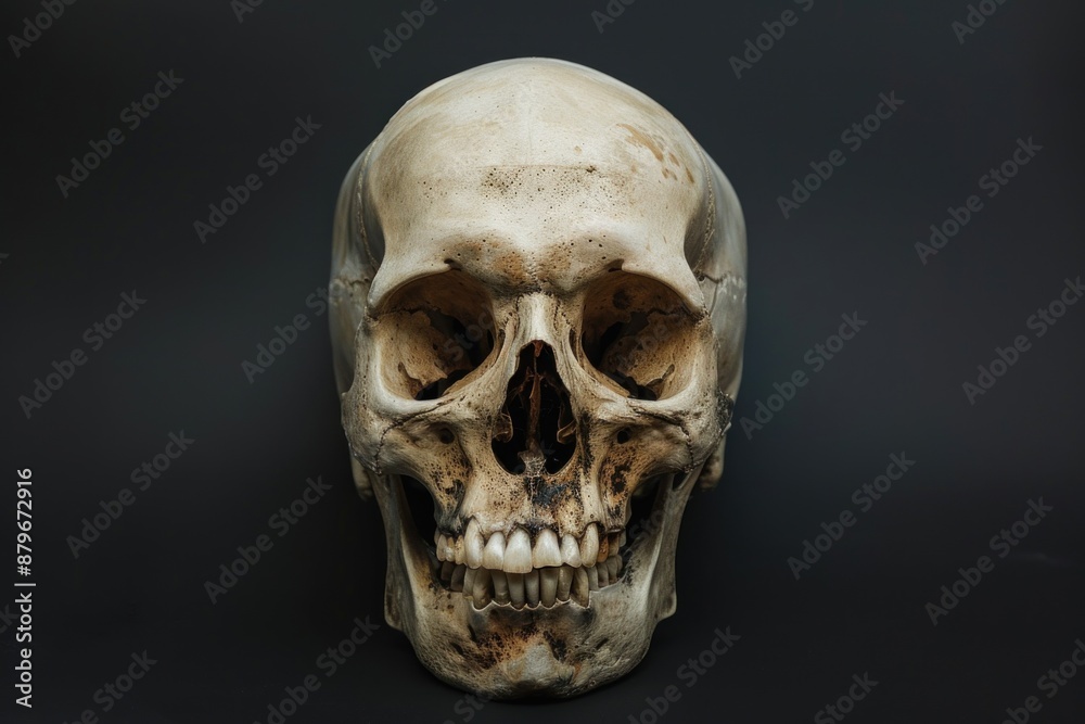 Human Skull on Black Background Human Skull on Black Background