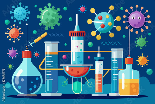 Developing coronavirus vaccine stock illustration