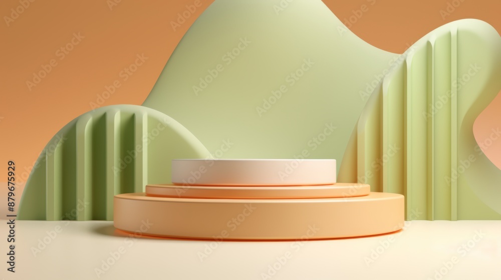 Abstract geometric background, podium for product presentation, minimal scene with geometrical forms Abstract geometric background, podium for product presentation, minimal scene with geometrical forms
