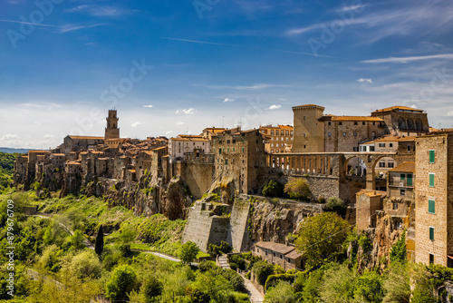 Canvas Print A glimpse of the ancient medieval village of Pitigliano, in the province of Grosseto, Tuscany, Italy