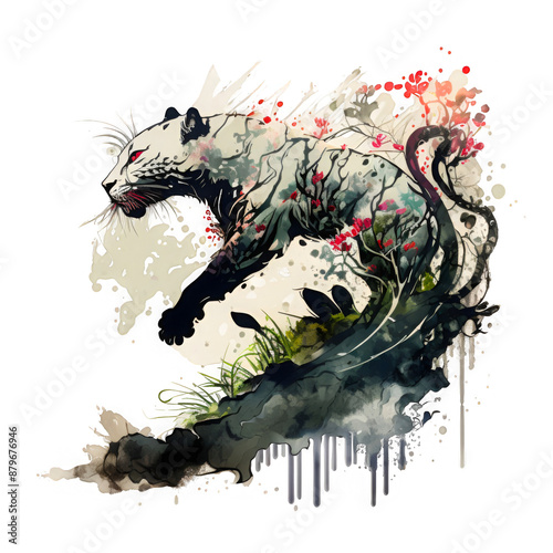 A panther design in okami style photo