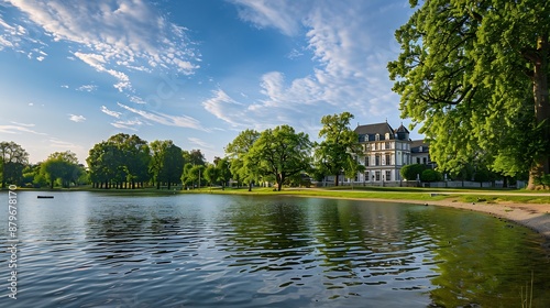 View of Castle Benrath in Dsseldorf  seen from the park : Generative AI photo