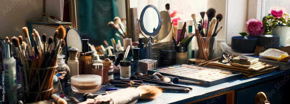 On the table are all kinds of makeup items On the table are all kinds of makeup items