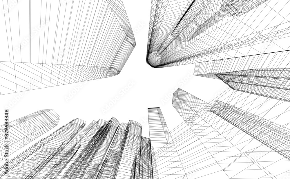 Fototapeta premium city architecture vector 3d illustration
