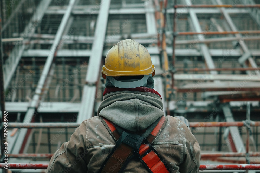 A construction worker on site. construction worker site building safety tools hardhat industry job labor. A construction worker on site. construction worker site building safety tools hardhat industry job labor.