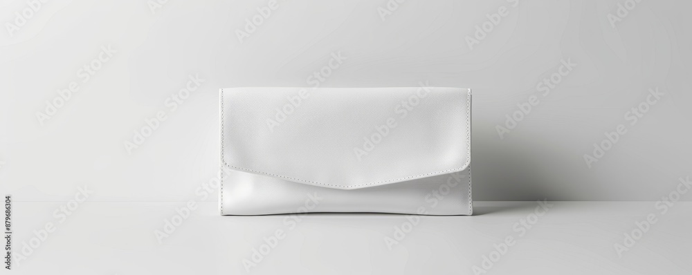 Isolated white leather purse on white background mockup, 4K hyperrealistic photo Isolated white leather purse on white background mockup, 4K hyperrealistic photo