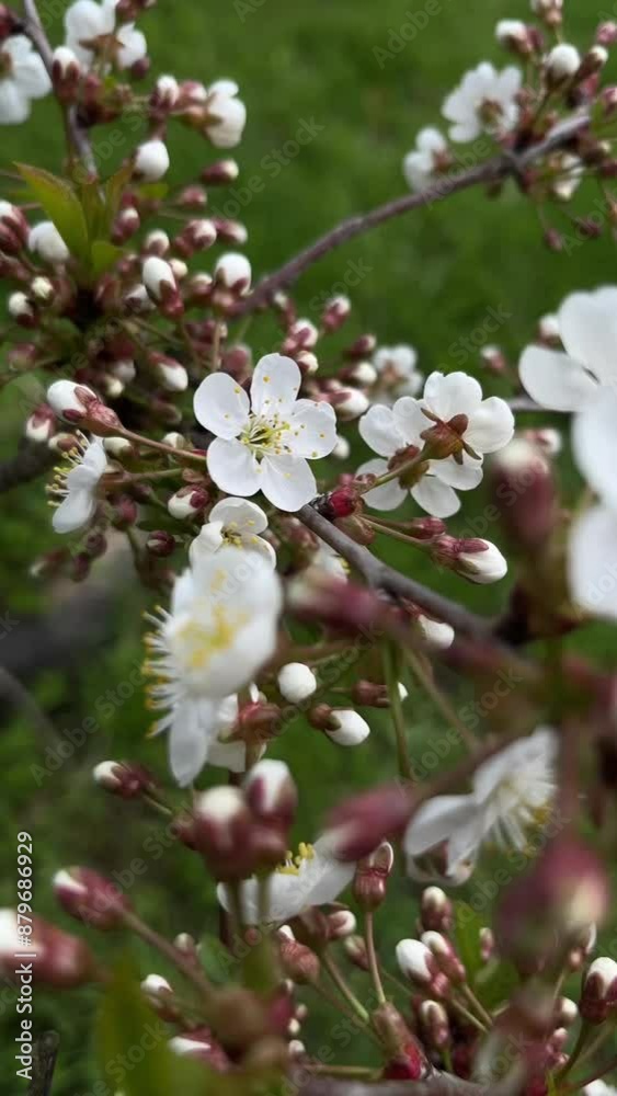 white flowers on the branches of an apple tree