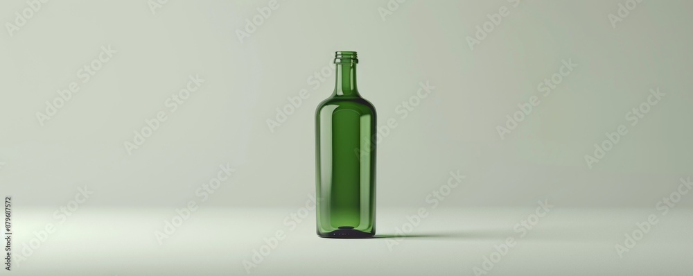 Isolated green glass bottle on white background mockup, 4K hyperrealistic photo Isolated green glass bottle on white background mockup, 4K hyperrealistic photo
