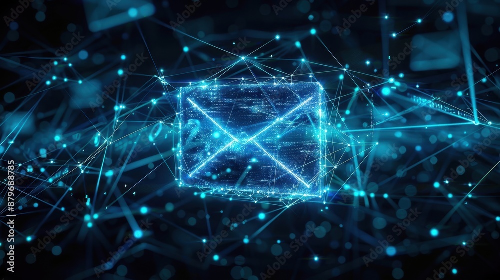 Obraz premium Email security gateway, featuring threat detection and encryption, in a corporate email server, emphasizing secure communication