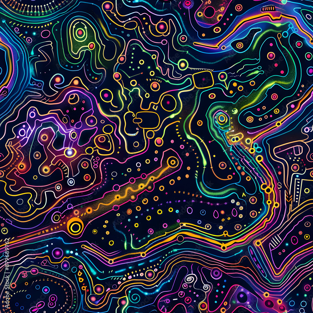 Colorful abstract pattern flowing on dark background Colorful abstract pattern flowing on dark background