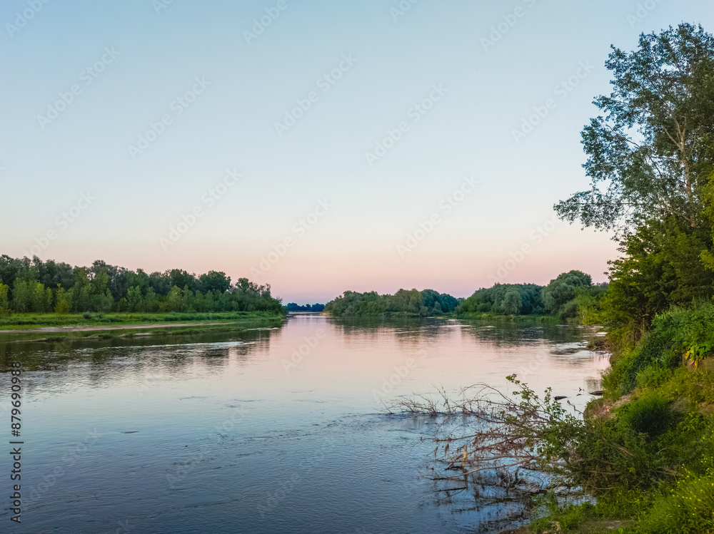 River Vistula in the vicinity of Czosnów at dusk, Poland. River Vistula in the vicinity of Czosnów at dusk, Poland.
