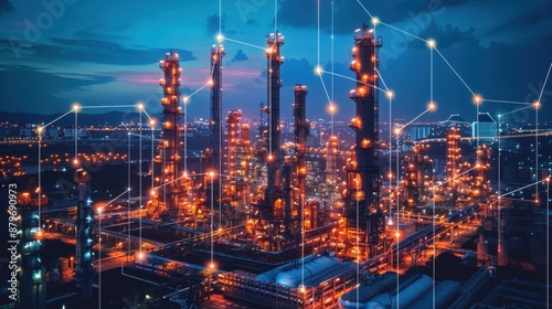 Wallpaper Mural IoT-enabled oil refinery security system, industrial safety and cybersecurity. Torontodigital.ca