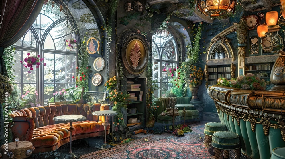 Obraz premium Surrealistic World. AI generated art illustration.