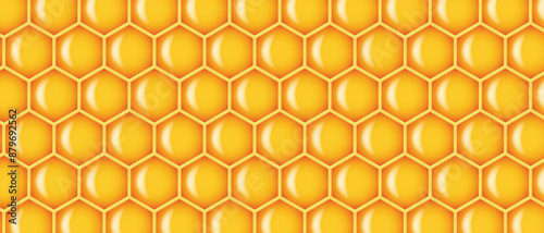 Honeycombs texture vector seamless pattern background