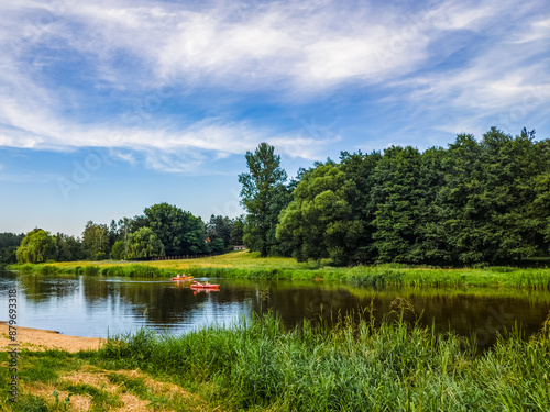 Kayaking on the River Wkra, Poland. photo