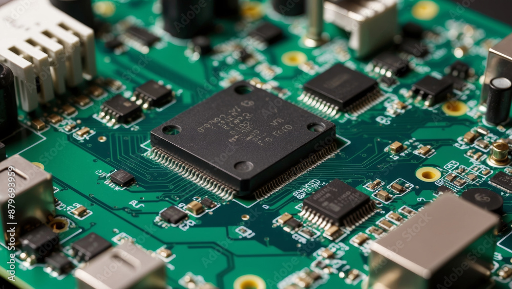 Macro Shot of a Circuit Board with Components Macro Shot of a Circuit Board with Components