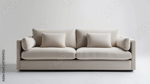 A modern sleeper sofa with a minimalist style and plush upholstery
