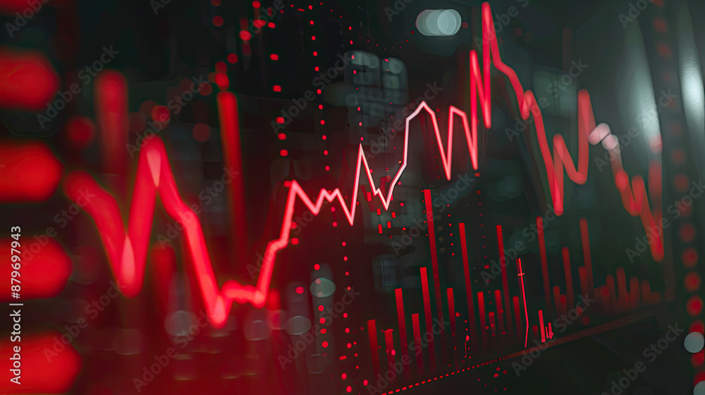 Price Drop Chart in Red: Downward Trend with Red Arrow Showing Decline Price Drop Chart in Red: Downward Trend with Red Arrow Showing Decline