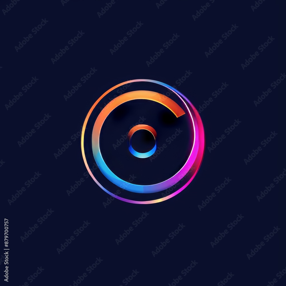 Colorful 3D circular gradient shape on a dark background Colorful 3D circular gradient shape on a dark background