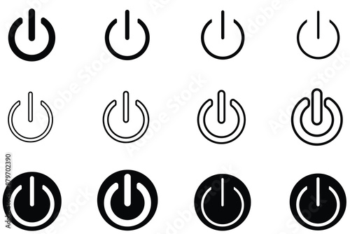 power button set. turn on and off switch vector sign. Power Switch sign and symbol. Electric power