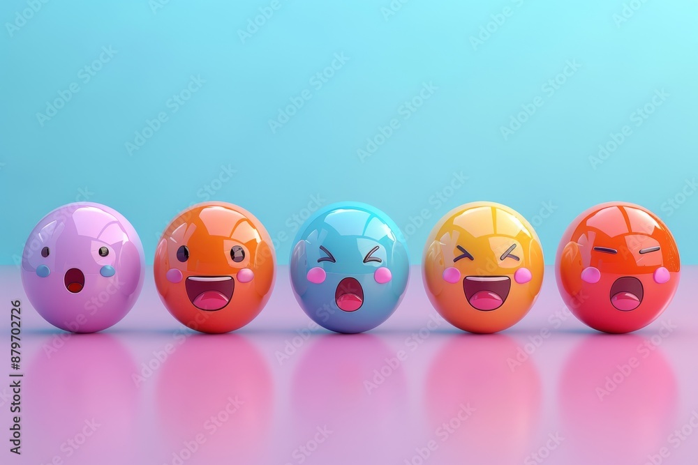 58 Set of 3D AI icons showcasing emotion detection, a minimalist composition 58 Set of 3D AI icons showcasing emotion detection, a minimalist composition