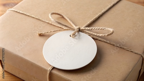 Layout of round sticker, product label on kraft paper