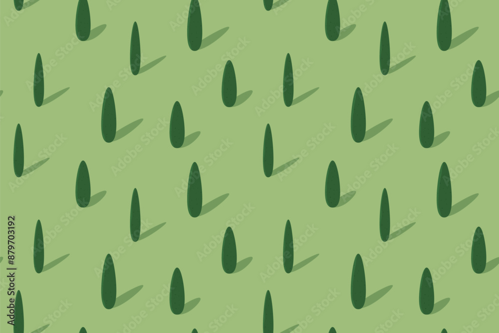 cypress trees seamless pattern, associated with tuscan, provance countryside- vector illustration cypress trees seamless pattern, associated with tuscan, provance countryside- vector illustration