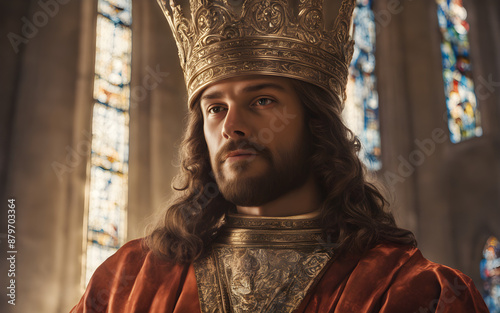 A French king being baptized