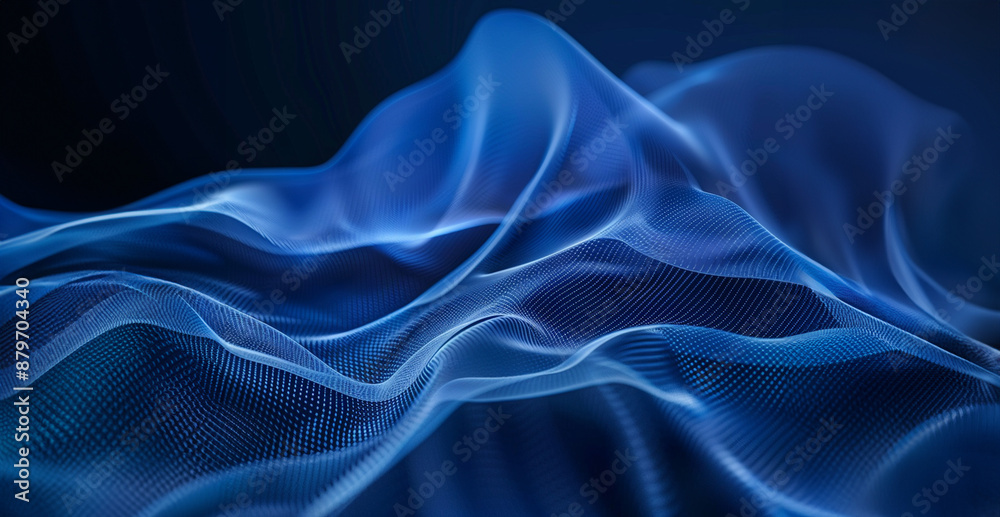 Obraz premium Abstract blue mesh background. Generative AI