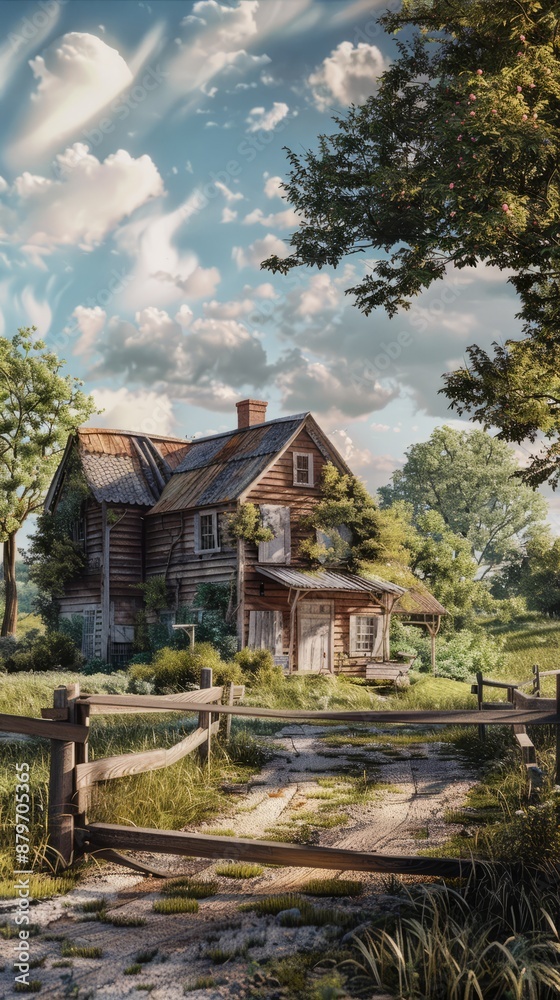 Rustic Country Farmstead, 4K hyperrealistic photo Rustic Country Farmstead, 4K hyperrealistic photo