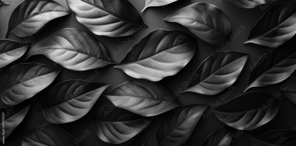 Black Leaves Pattern Background Black Leaves Pattern Background