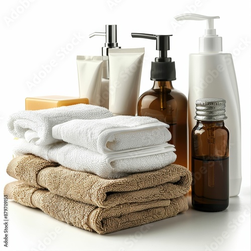 Elegant Bathroom Essentials: Towels, Soap, and Bottles for a Modern and Stylish Home Spa Experience
