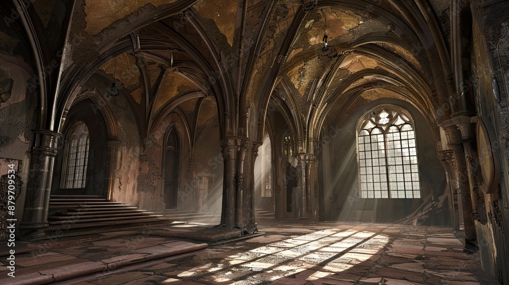 Obraz premium Untouched Antiquity Realms. AI generated art illustration.