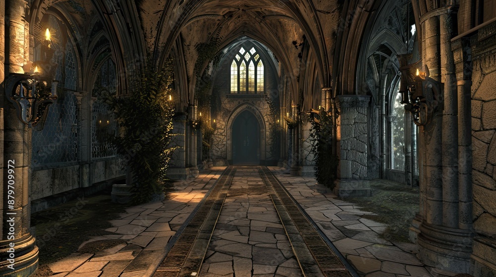 Obraz premium Untouched Antiquity Realms. AI generated art illustration.