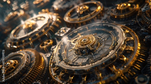 A clockwork mechanism orchestrates time's timeless dance with precision, where gears interlock with precision.