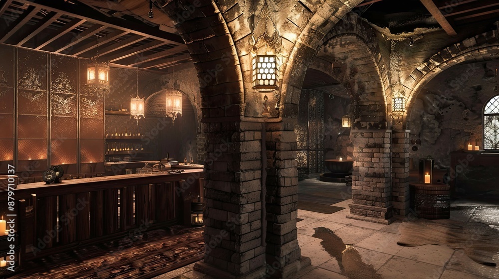 Obraz premium Untouched Antiquity Realms. AI generated art illustration.