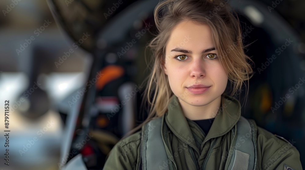 Portrait Of A Female Pilot In Military Uniform Inside Aircraft Hangar Displaying Confidence Strength And Determination Wearing Flight Suit Aviation Career Professional Women In Aviation History Portrait Of A Female Pilot In Military Uniform Inside Aircraft Hangar Displaying Confidence Strength And Determination Wearing Flight Suit Aviation Career Professional Women In Aviation History