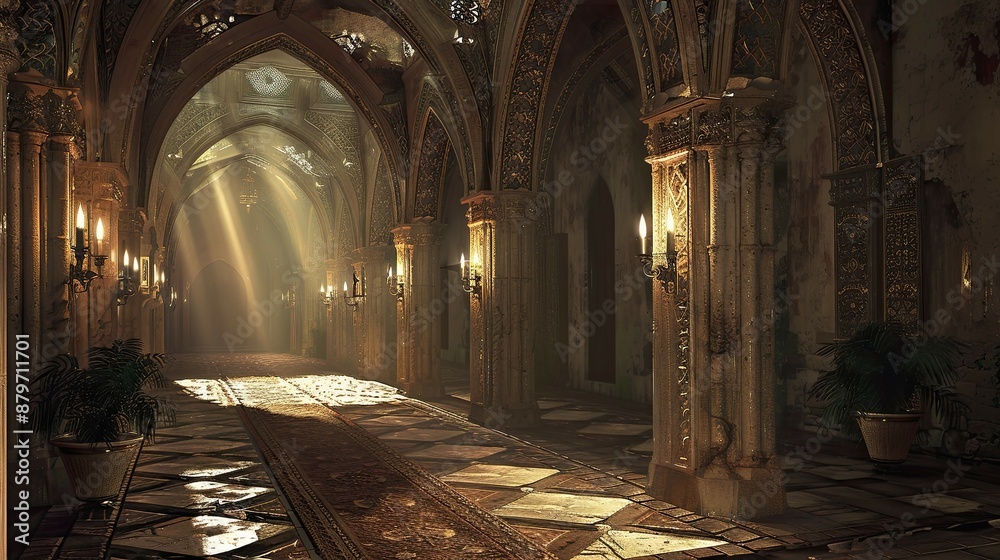 Fototapeta premium Forgotten Temples. AI generated art illustration.
