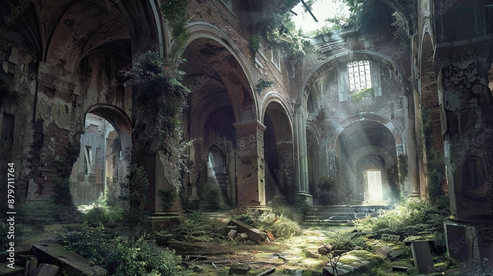 Forgotten Temples. AI generated art illustration. Forgotten Temples. AI generated art illustration.