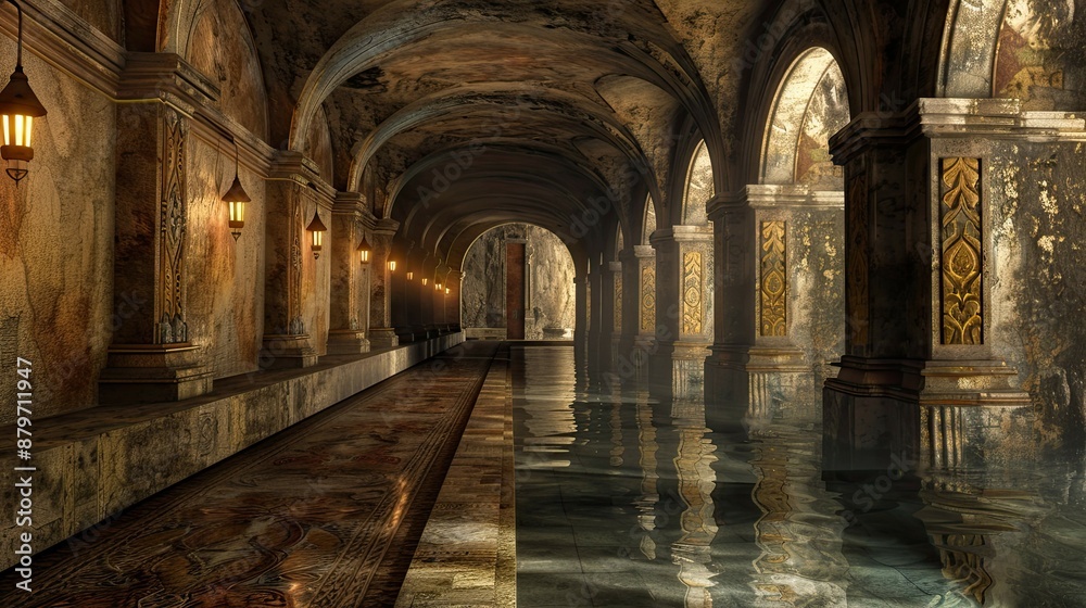 Forgotten Temples. AI generated art illustration. Forgotten Temples. AI generated art illustration.